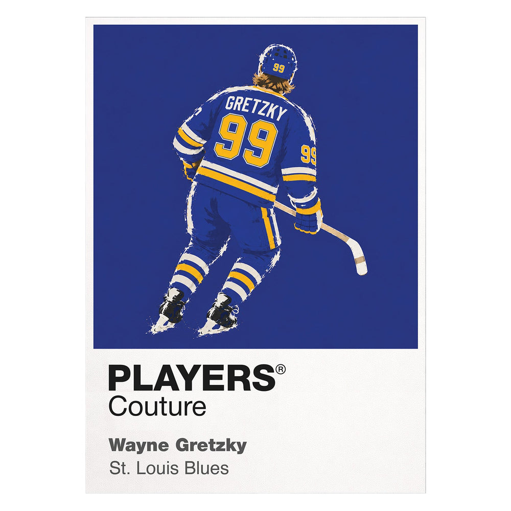 Wayne Gretzky Blues Ice Hockey Icon Frame Men's Hoodie – image 8