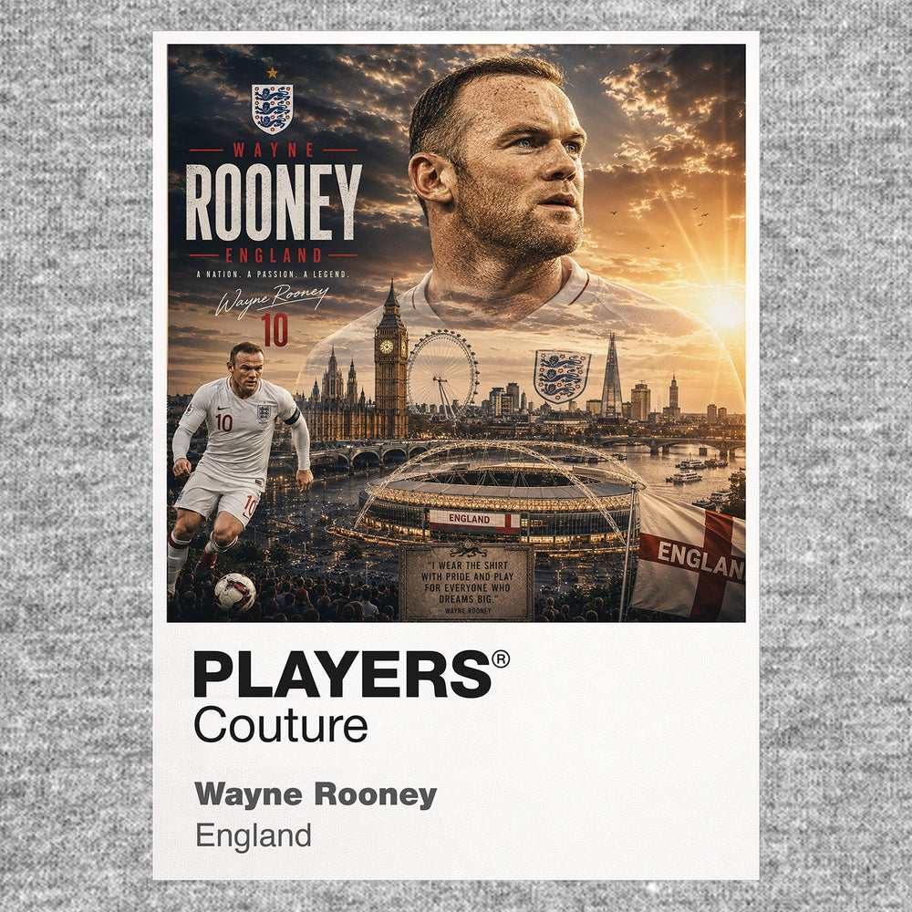 Wayne Rooney England Atlas Frame artwork by Players Couture