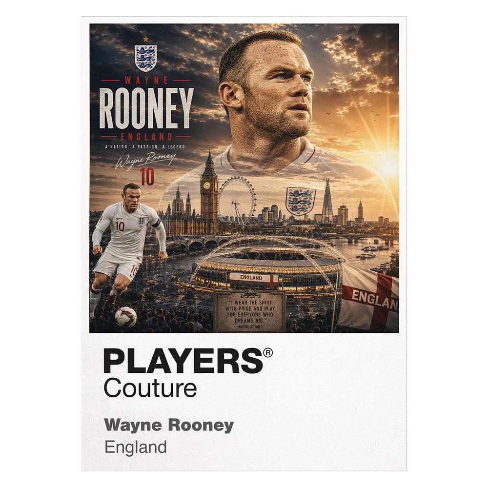 Wayne Rooney England Atlas Frame artwork by Players Couture