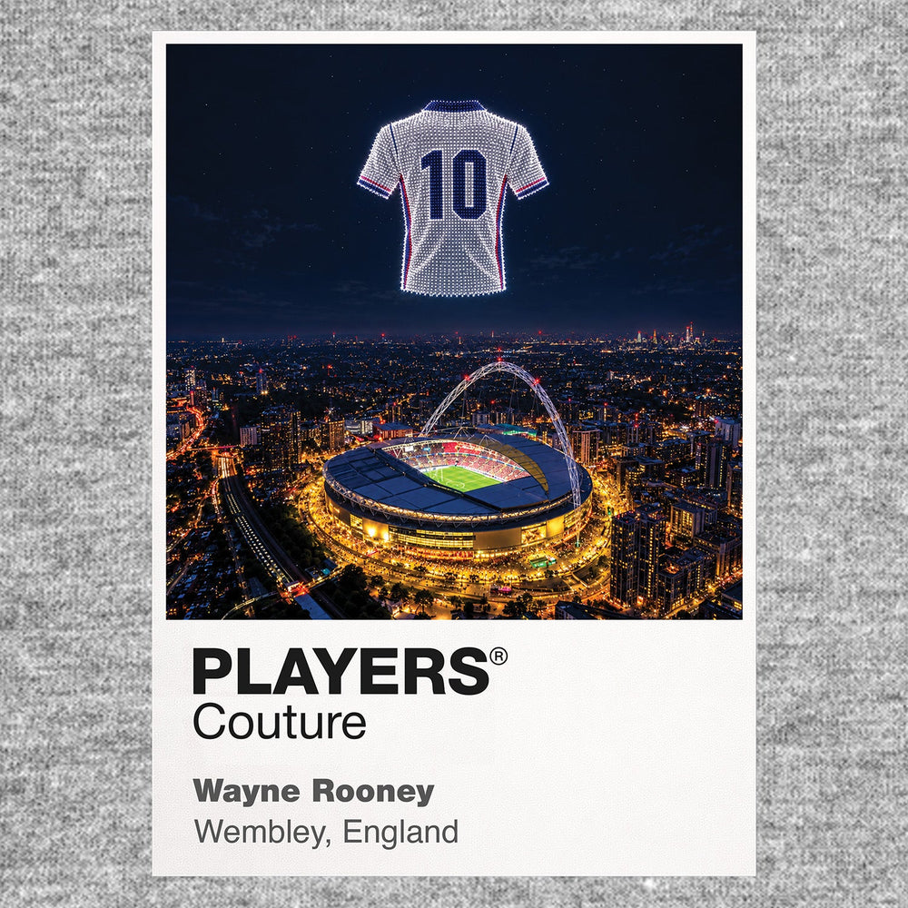 Wayne Rooney England number 10 Icons in Lights Frame artwork in grey