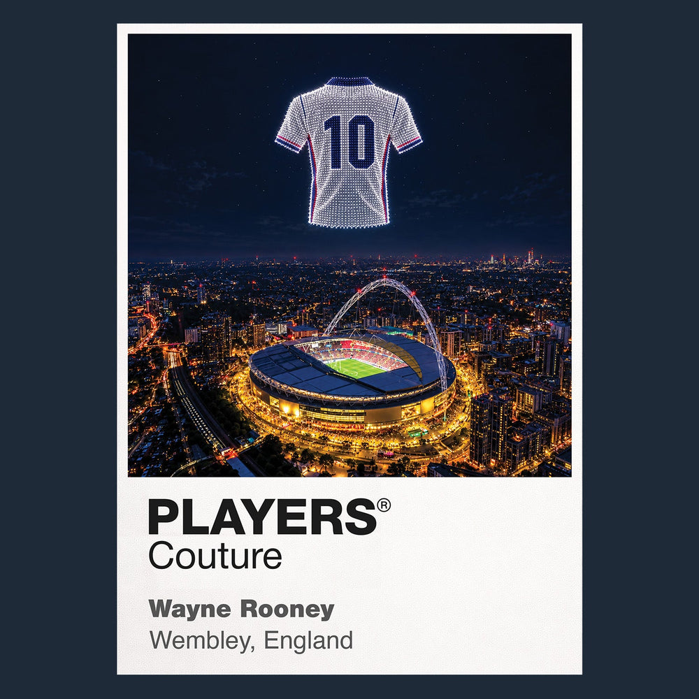 Wayne Rooney England number 10 Icons in Lights Frame artwork in navy