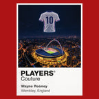 Wayne Rooney England number 10 Icons in Lights Frame artwork in red