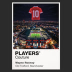 Wayne Rooney Manchester United number 10 Icons in Lights Frame artwork in black