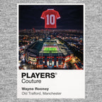 Wayne Rooney Manchester United number 10 Icons in Lights Frame artwork in grey