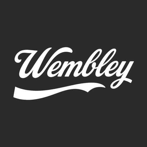 Wembley Logo Men's Hoodie – black close-up detail shot of the Wembley Players Couture logo design