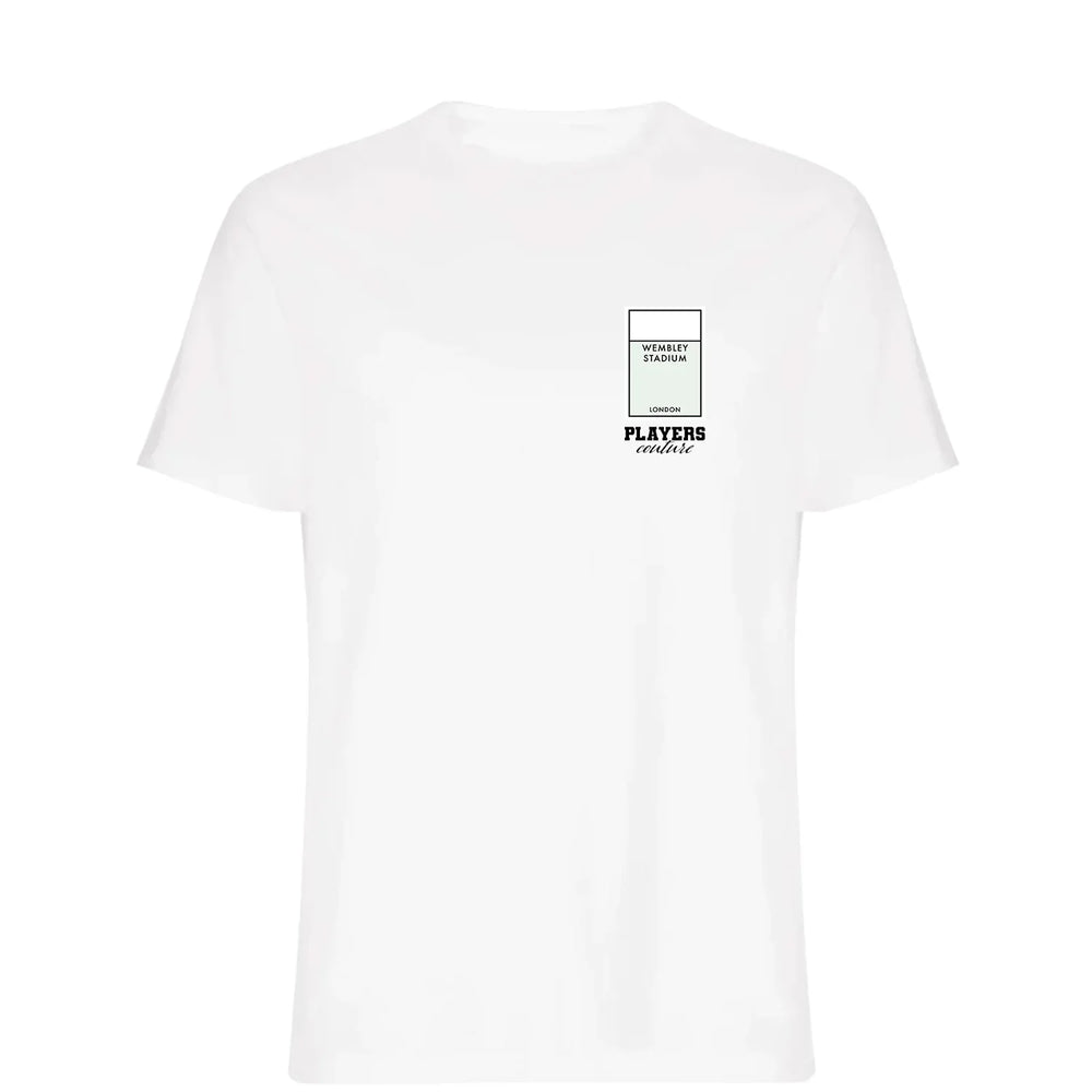 England Wembley Monopoly Card t-shirt – navy men's t-shirt with white England Wembley Monopoly Card letters and Players