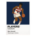 Wes Unseld Bullets Basketball Icon Frame Men's T-Shirt