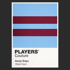 West Ham United Away Classic Football Shirt Colours Frame Men's T-Shirt – black close-up detail shot of the West Ham United