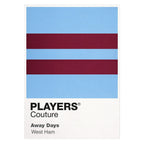 West Ham United Away Classic Football Shirt Colours Frame Men's T-Shirt – white close-up detail shot of the West Ham United