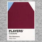 West Ham United Classic Football Shirt Colours Frame Men's T-Shirt – grey close-up detail shot of the West Ham United