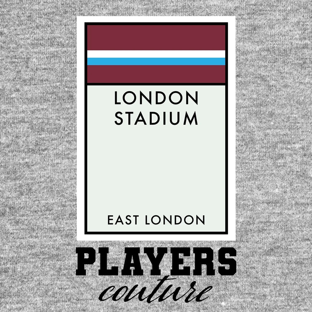 West Ham United hoodie – grey men's hoodie with black West Ham United letters and Players Couture logo on the chest
