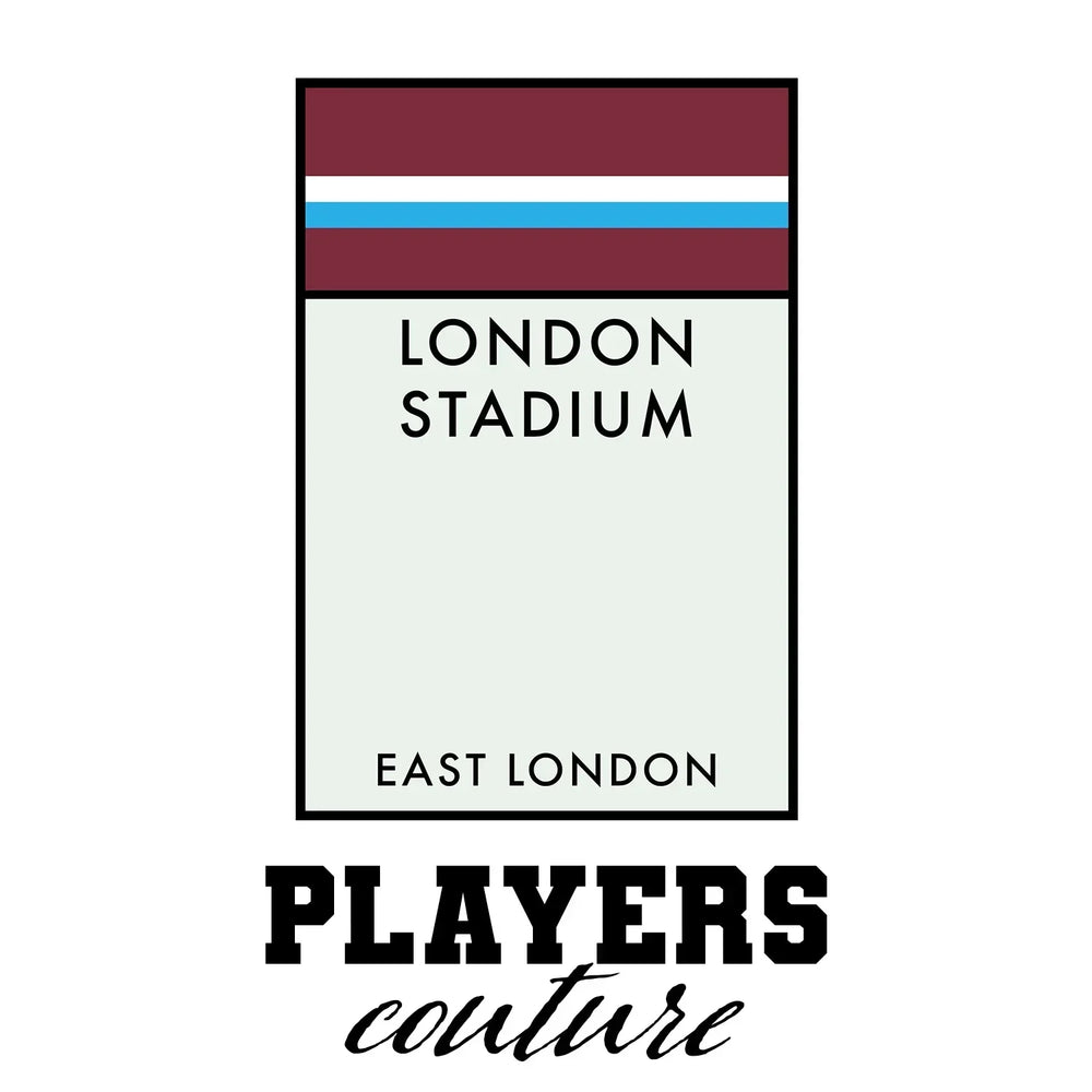 West Ham United New Monopoly Card hoodie – white men's hoodie with black West Ham United New Monopoly Card letters and