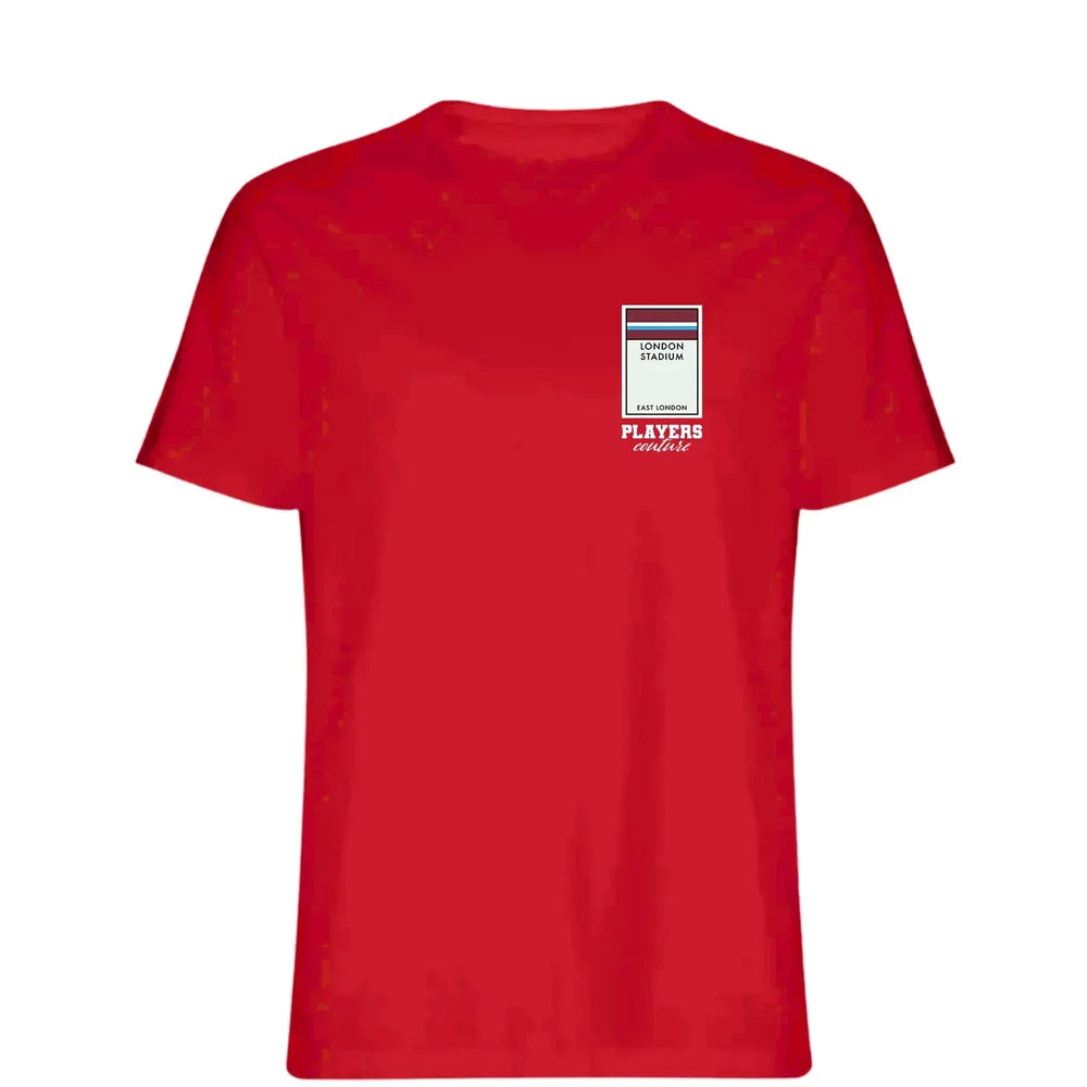 West Ham United New Monopoly Card t-shirt – black men's t-shirt with white West Ham United New Monopoly Card letters and