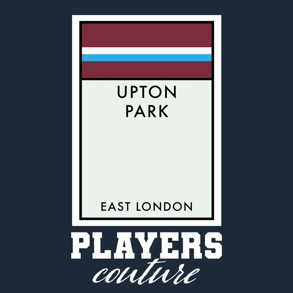 West Ham United hoodie – navy men's hoodie with white West Ham United letters and Players Couture logo on the chest