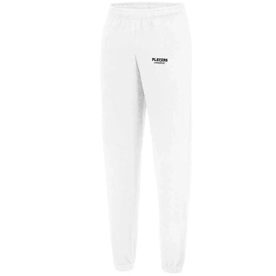 Essentials Collection hoodie – white men's hoodie with black Essentials Collection letters and Players Couture logo on the