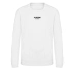 Essentials Collection hoodie – white kids' hoodie with black Essentials Collection letters and Players Couture logo on the