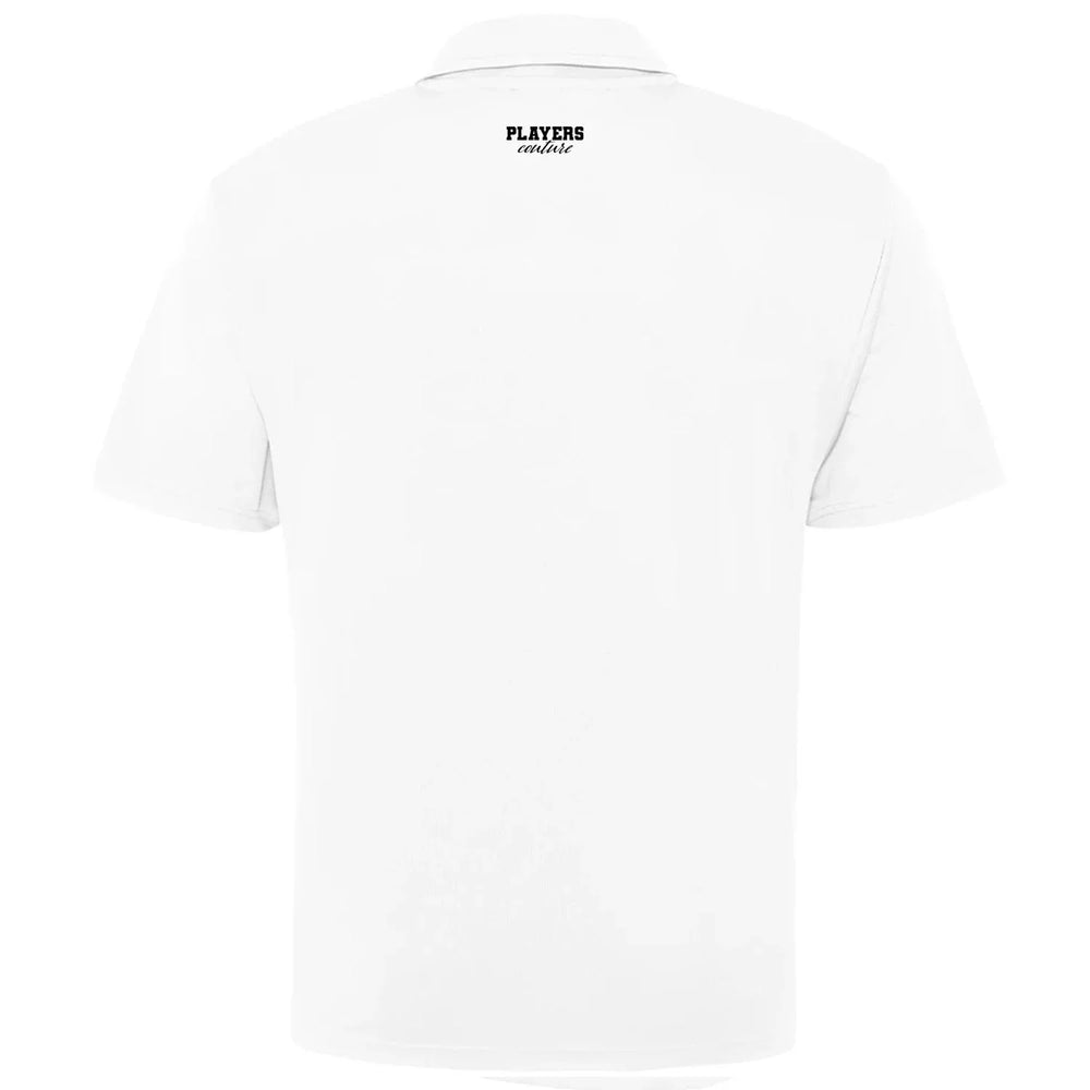 Essentials Collection hoodie – white men's hoodie with black Essentials Collection letters and Players Couture logo on the