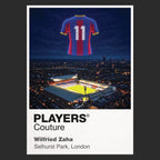 Wilfried Zaha Crystal Palace number 11 Icons in Lights Frame artwork in black
