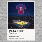 Wilfried Zaha Crystal Palace number 11 Icons in Lights Frame artwork in grey