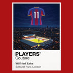 Wilfried Zaha Crystal Palace number 11 Icons in Lights Frame artwork in red