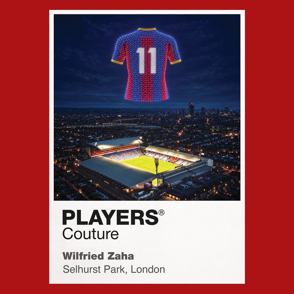 Wilfried Zaha Crystal Palace number 11 Icons in Lights Frame artwork in red
