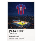 Wilfried Zaha Crystal Palace number 11 Icons in Lights Frame artwork in white