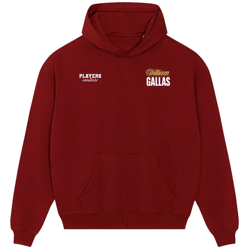 William Gallas hoodie – red men's hoodie featuring the William Gallas Players Couture logo
