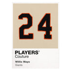 Willie Mays 24 Jersey Frame Men's T-Shirt – white close-up detail shot of the Willie Mays Players Couture logo design