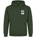 Willie Mullins horse racing hoodie – mens earthy green hoodie view