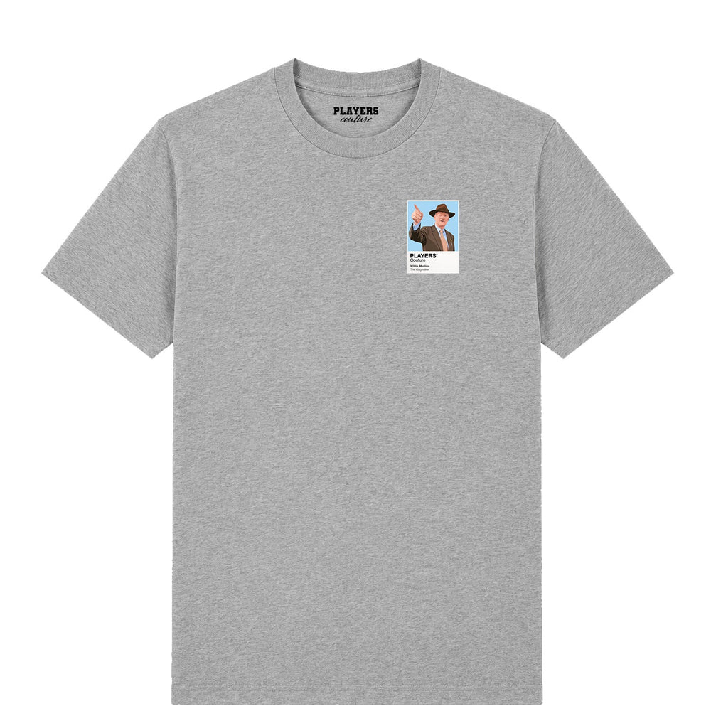 Willie Mullins horse racing T-shirt – mens grey tshirt view