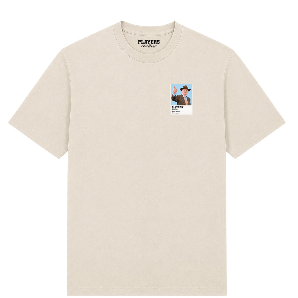 Willie Mullins horse racing T-shirt – mens stone tshirt view