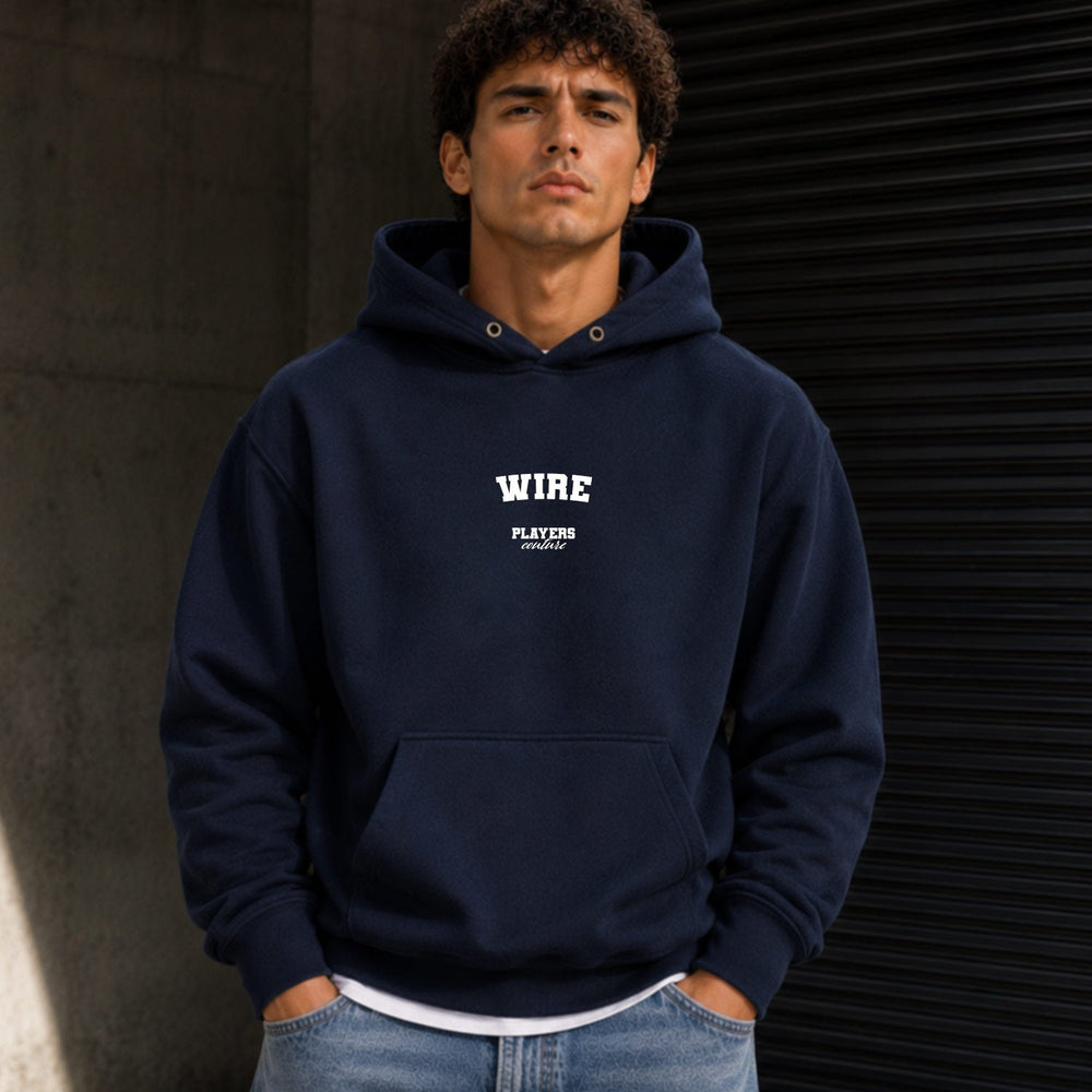 Wire name-print hoodie - black