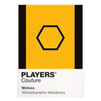Wolves Classic Football Shirt Colours Frame Men's T-Shirt – white close-up detail shot of the Wolves Players Couture logo