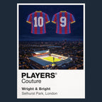 Ian Wright and Mark Bright Crystal Palace Icons in Lights Frame artwork in navy