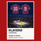 Ian Wright and Mark Bright Crystal Palace Icons in Lights Frame artwork in red