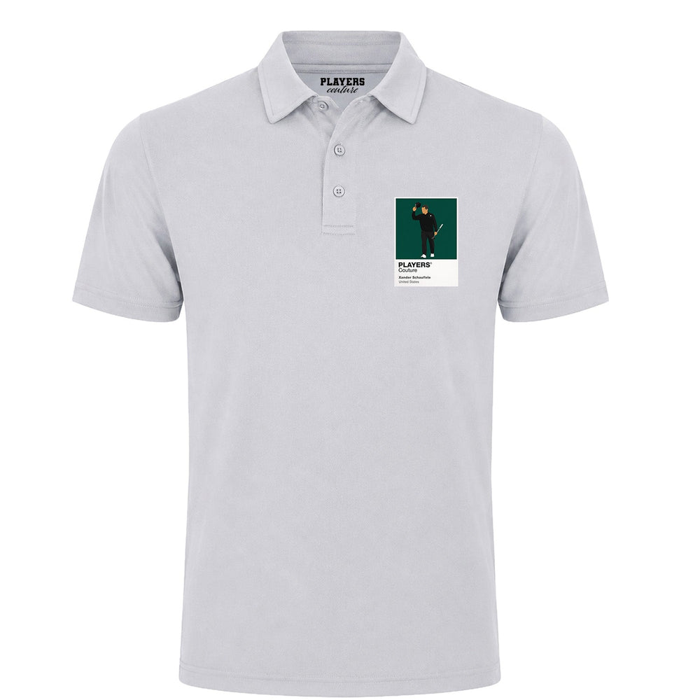 Xander Schauffele Golf Icon Frame Men's Polo Shirt - Light Gray