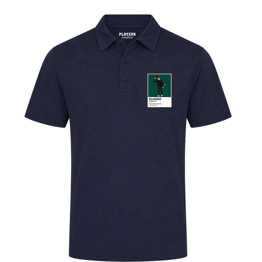 Xander Schauffele Golf Icon Frame Men's Polo Shirt - Navy