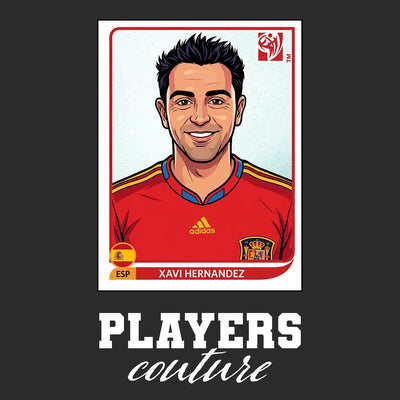 Xavi World Cup Sticker Men's Hoodie – xavi black Players Couture design