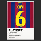 Xavi Hernandez 6 Football Shirt Frame Men's Hoodie – black close-up detail shot of the Xavi Hernandez 6 Football Players