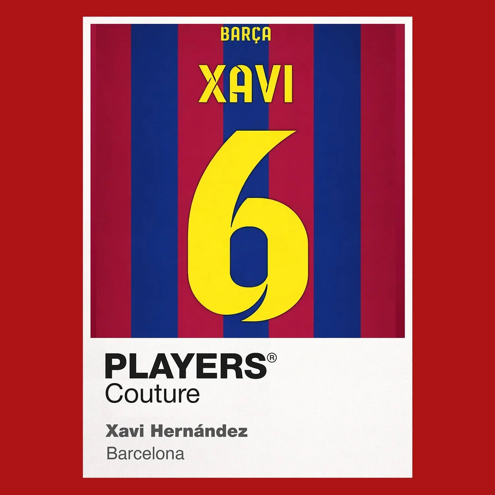 Xavi Hernandez 6 Football Shirt Frame Men's Hoodie – red close-up detail shot of the Xavi Hernandez 6 Football Players