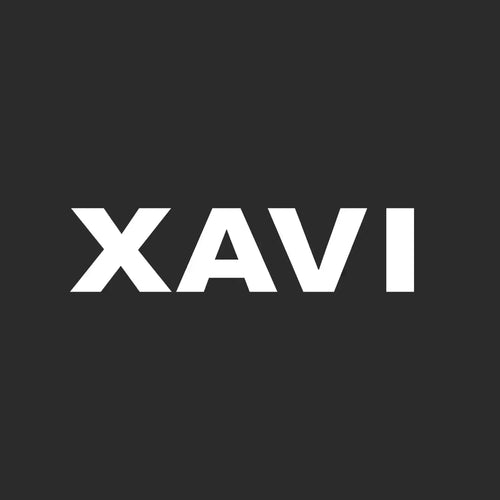 Xavi Logo Kids Hoodie – black close-up detail shot of the Xavi Players Couture logo design