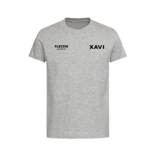 Xavi t-shirt – grey kids' t-shirt featuring the Xavi Players Couture logo