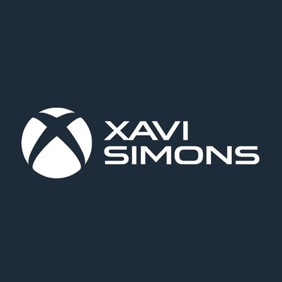 Xavi Simons Logo Men's Hoodie – navy close-up detail shot of the Xavi Simons Players Couture logo design