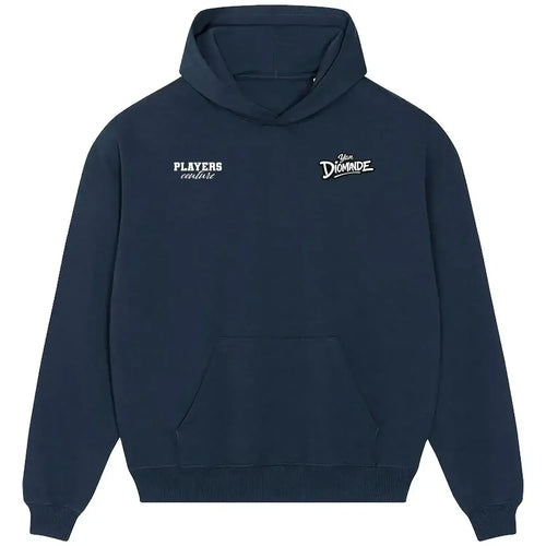 Yan Diomande hoodie – navy men's hoodie featuring the Yan Diomande Players Couture logo