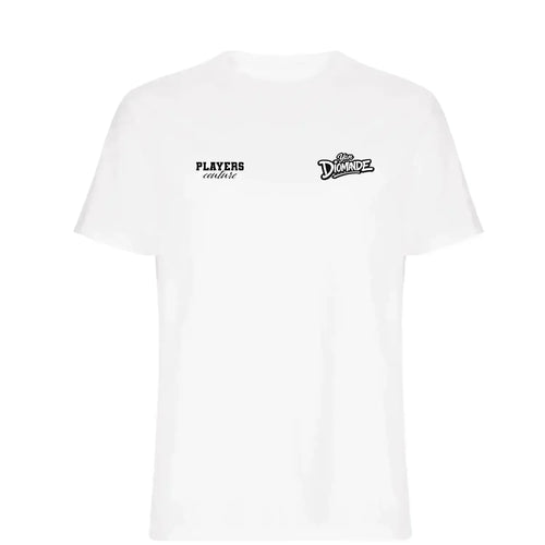 Yan Diomande t-shirt – white men's t-shirt featuring the Yan Diomande Players Couture logo