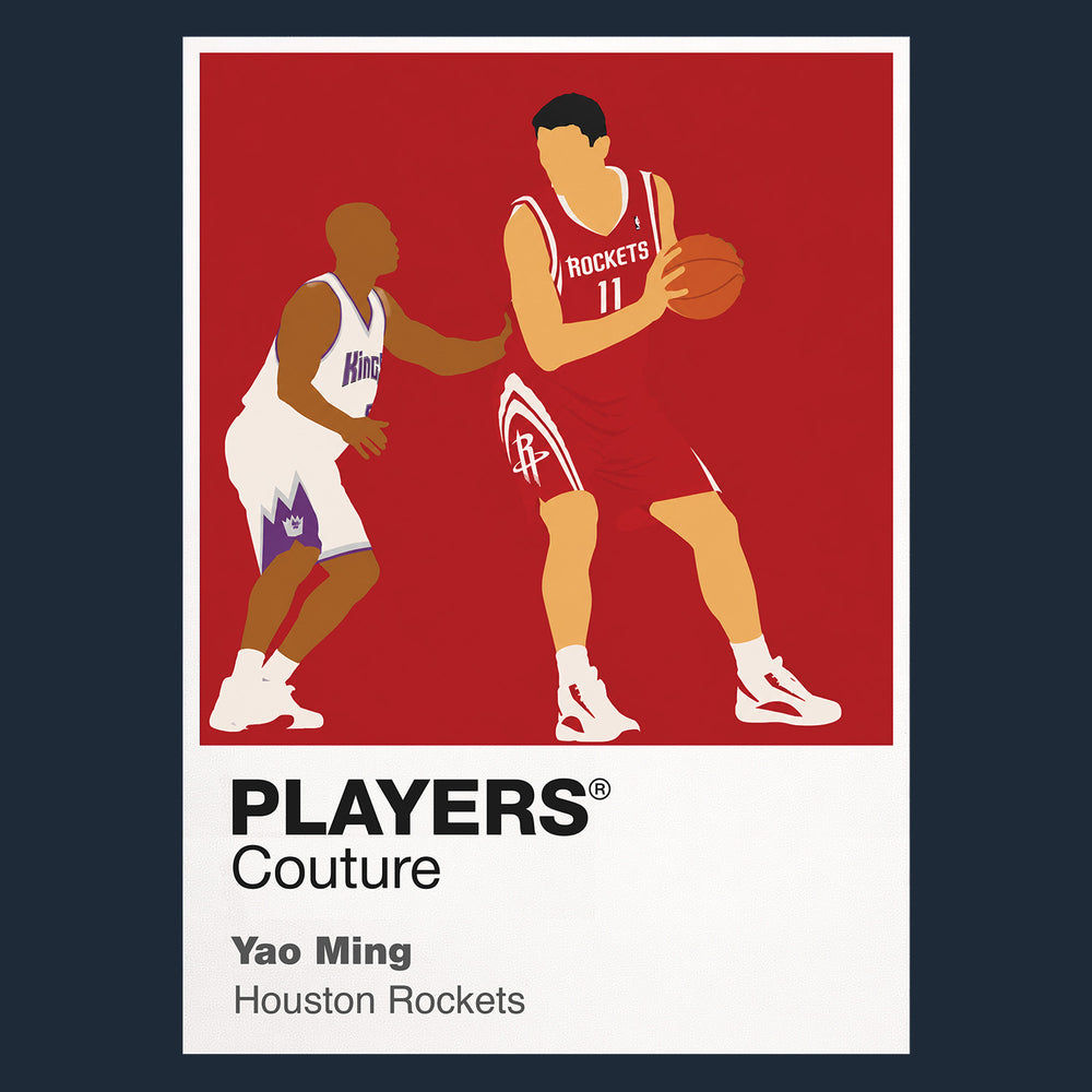 Yao Ming Rockets Basketball Icon Frame Men's Hoodie