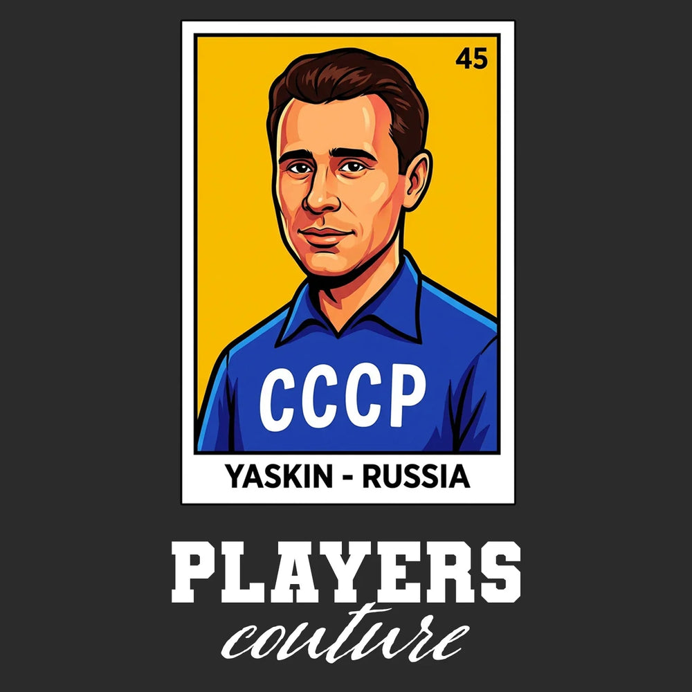 Lev Yashin World Cup Sticker Kids T-Shirt – yaskin black Players Couture design