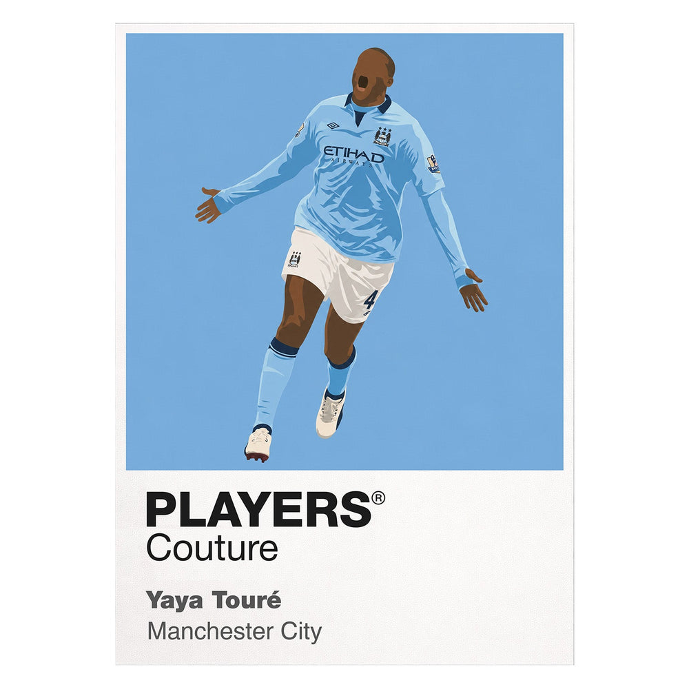 Yaya Touré Manchester City white Icon Frame artwork detail