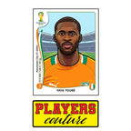 Yaya Toure World Cup Sticker Men's T-Shirt – close-up detail shot of the Yaya Toure World Cup Players Couture logo design