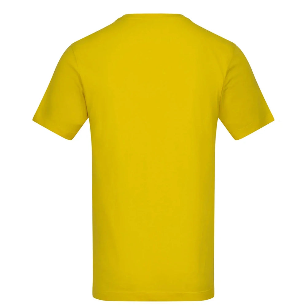 Essentials Collection t-shirt – yellow men's t-shirt with black Essentials Collection letters and Players Couture logo on